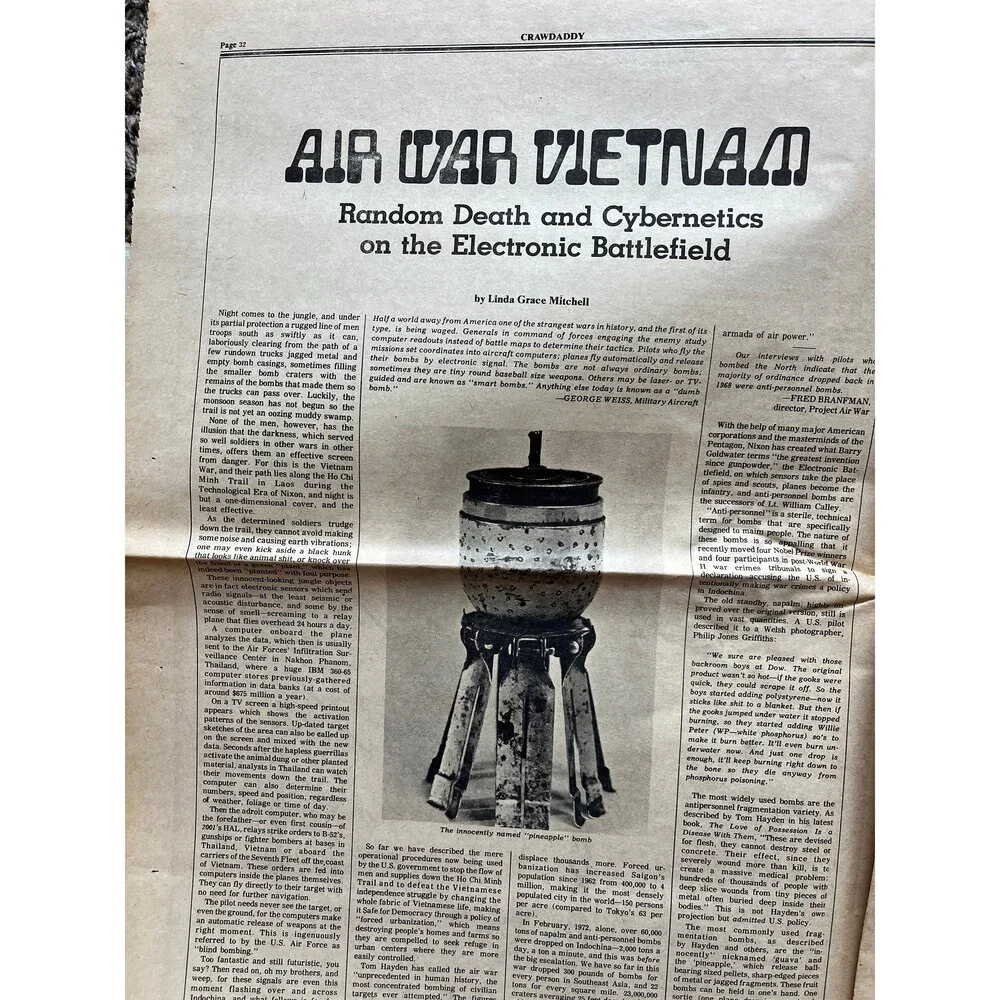 1970s Music Underground Newspaper, Rock and Roll, Vintage Antique Collectibles,